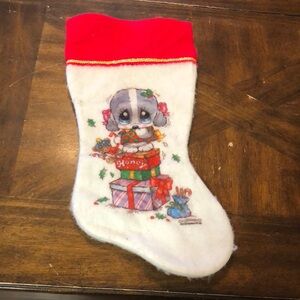 Festive Puppy Christmas Stocking
